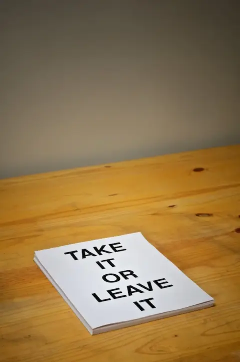 Untitled (Take It Or Leave It, after Gonzalez-Torres) (2011) — work by Lee Henderson