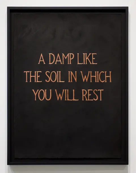 'To Conjure from Vapour No. 10 (The Wheel)' - anthracite coal, charcoal, copper leaf on paper, 30x22 inches